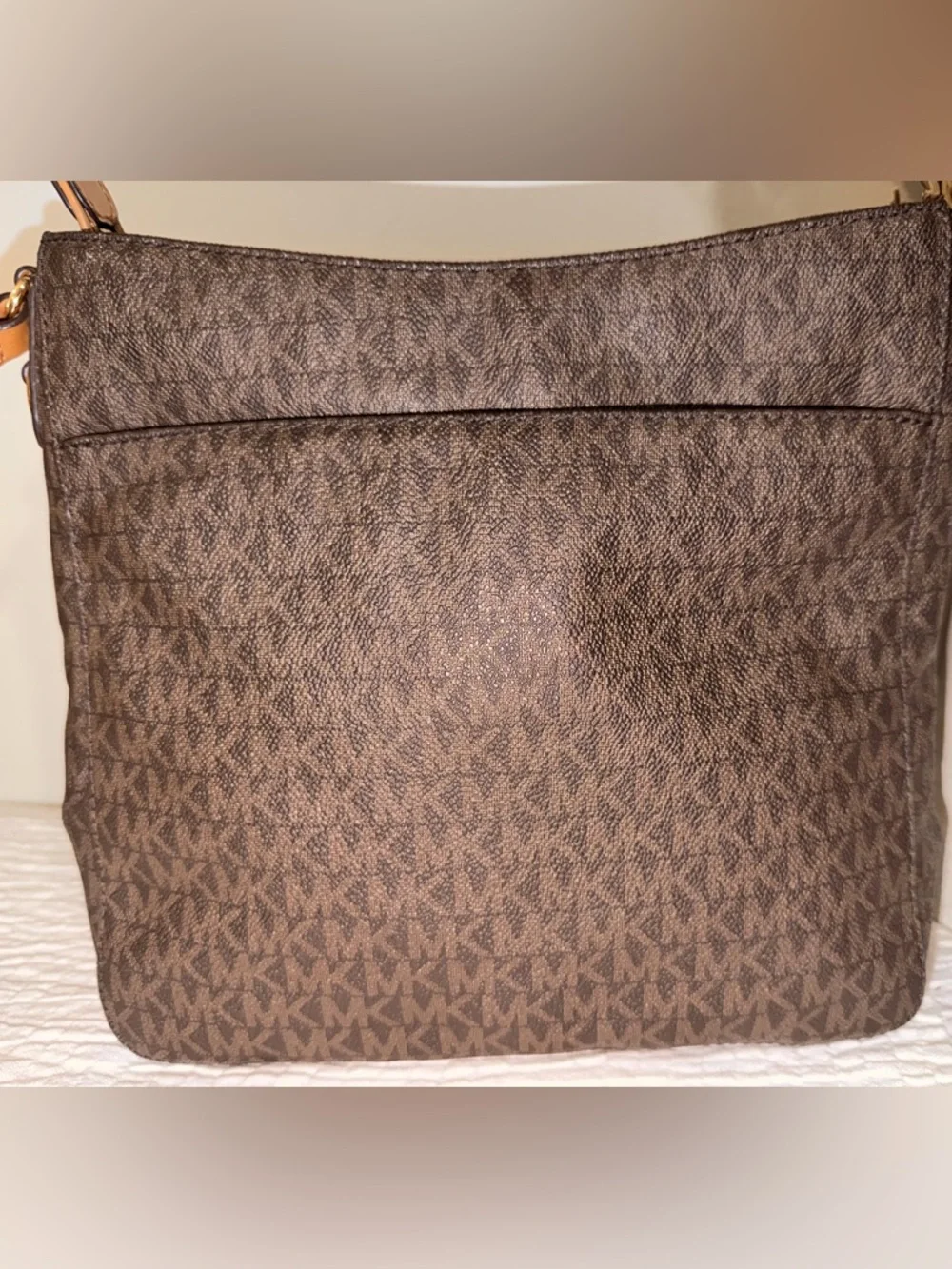 Michael Kors Signature Logo Crossbody Bag | Brown MK Monogram Gold Hardware 🤎